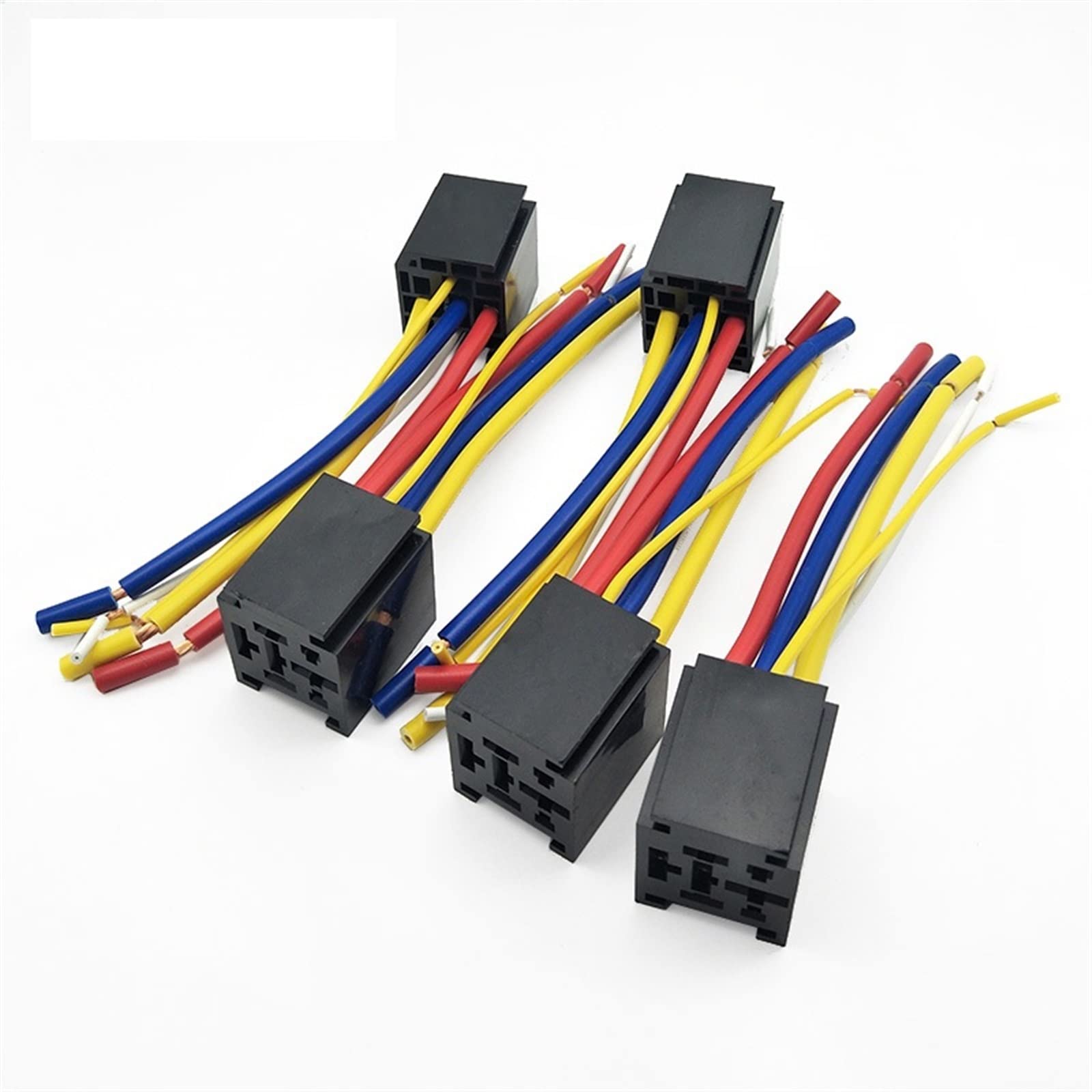 VDOQTLJT 5pcs DC12V/24V 80A 5-Pins Wire Relay Socket Harness Connector for Car Truck