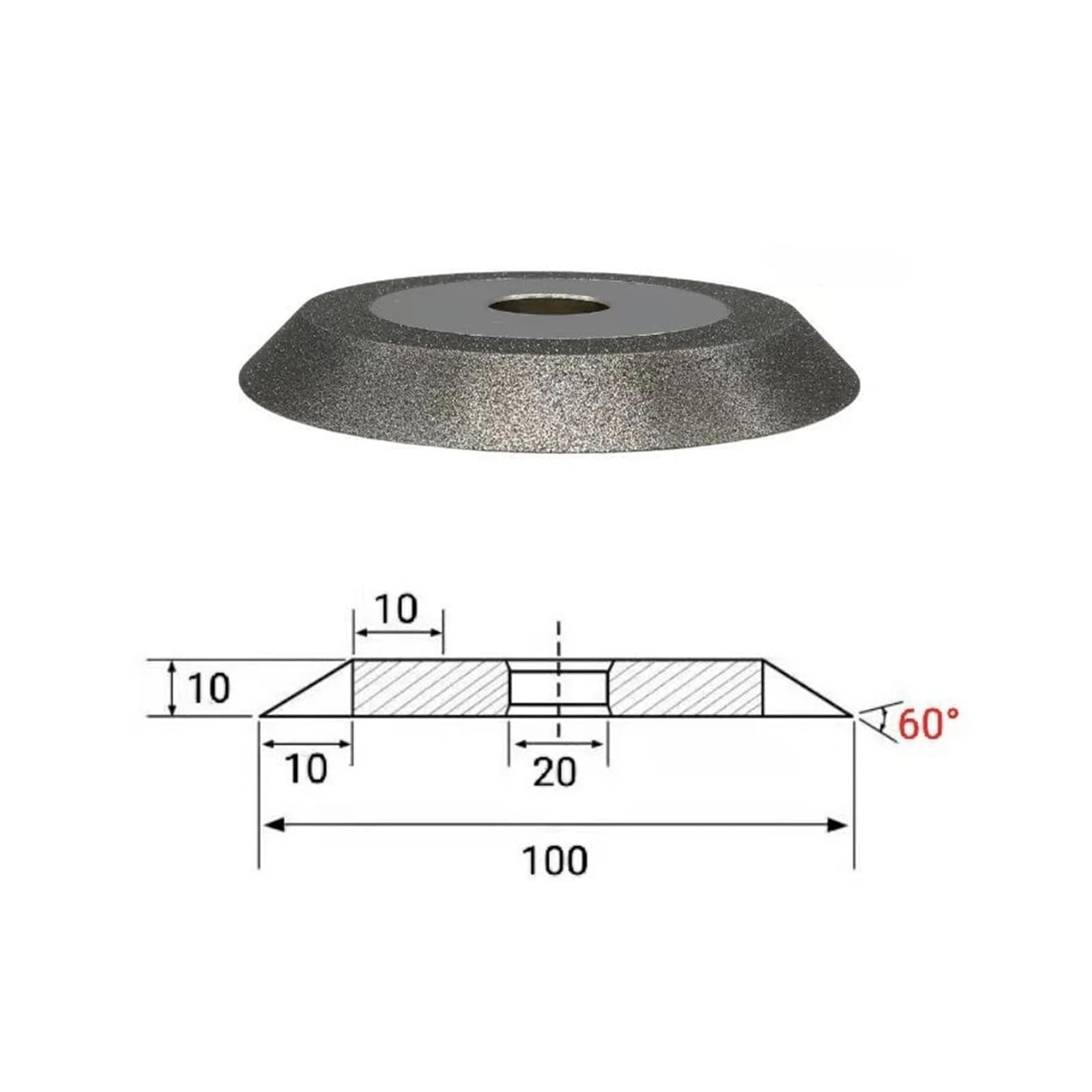 Mola diamantata da 4/5/6 pollici 100mm 125mm 150mm Tct Lama for sega Strumenti for affilare Mole(100mm. Arbor 20mm,100_60 DEGREE)