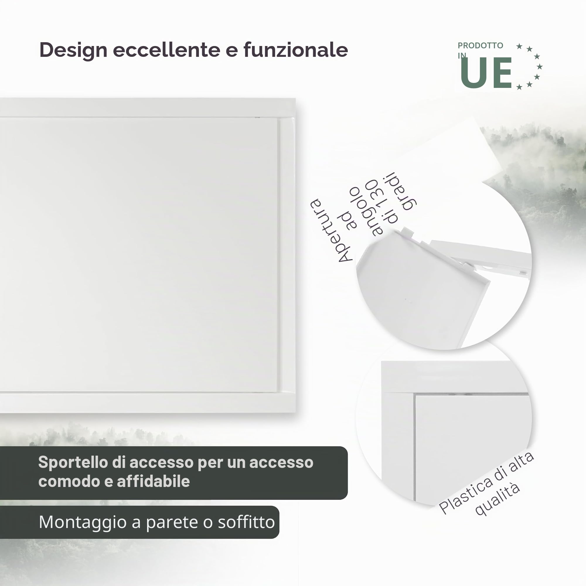 Vent Systems - Pannello di accesso 400 x 300 mm, porte di facile accesso, plastica ABS, pannello di accesso per cartongesso, parete e soffitto, copertura per porte elettriche e idrauliche