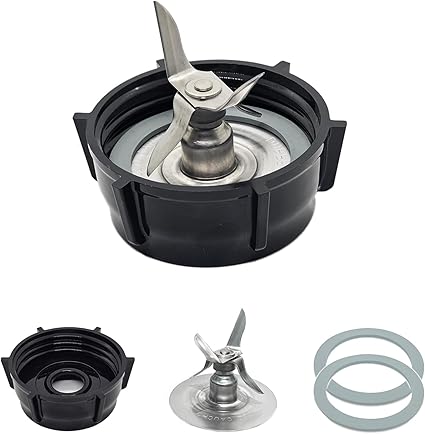 for Oster Blender Replacement Parts Blender Ice Blade with Jar Base Cap and Two Rubber O Ring Seal Gasket Accessory Refresh Kit