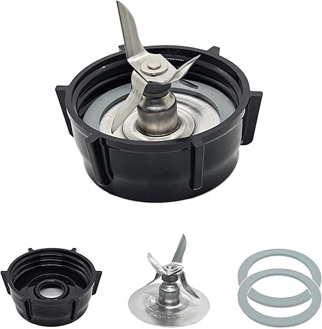 for Oster Blender Replacement Parts Blender Ice Blade with Jar Base Cap and Two Rubber O Ring Seal Gasket Accessory Refresh Kit