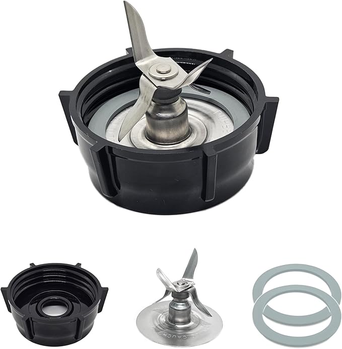for Oster Blender Replacement Parts Blender Ice Blade with Jar Base Cap and Two Rubber O Ring Seal Gasket Accessory Refresh Kit