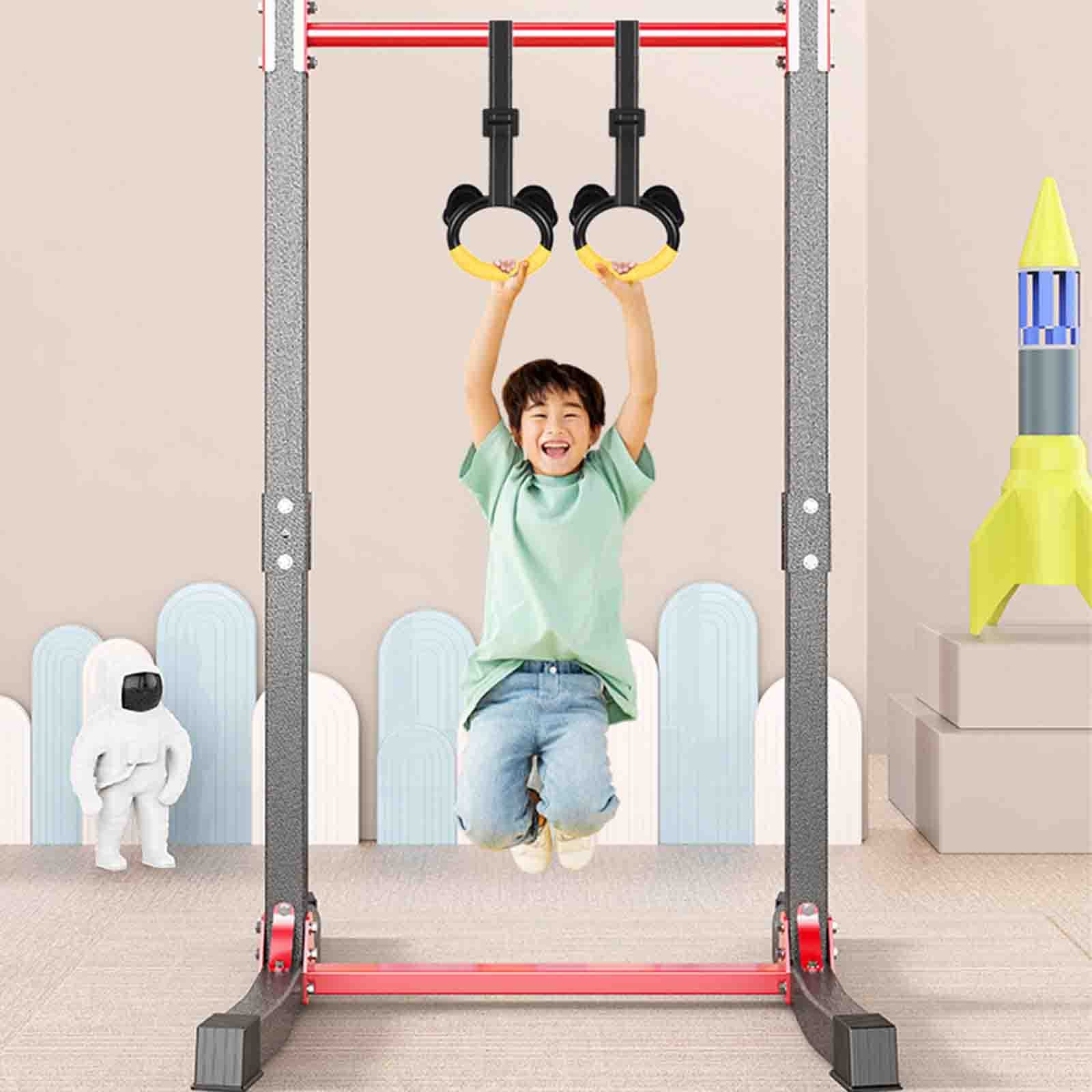 Horizontal Bar Home Childrens Pull-up Device Boom with Rings Floor-to-Ceiling Parallel Bar Frame Home Fitness Equipment