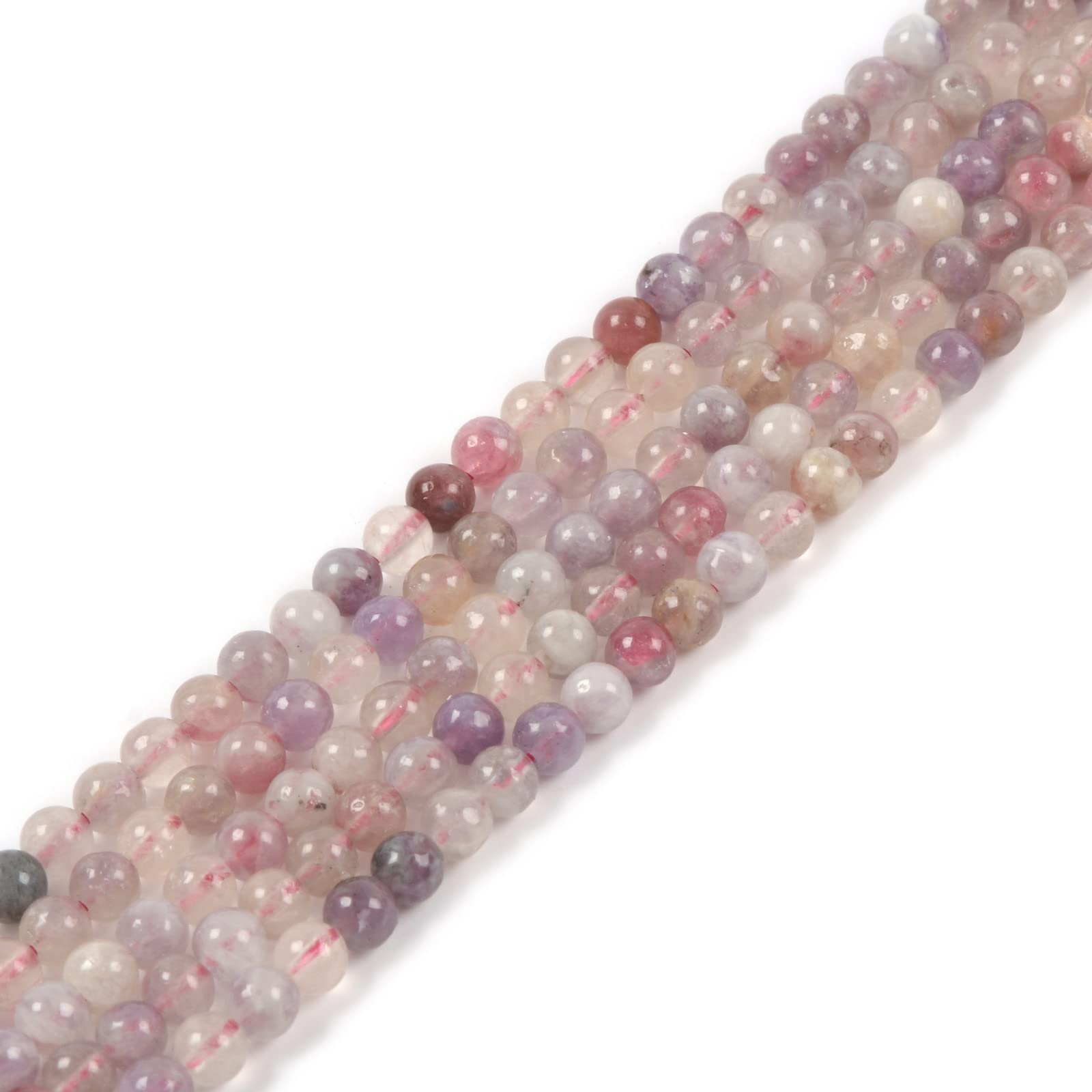 Justinstones Plum Blossom Tourmaline 4mm Round Healing Crystal Loose Beads 16 Inch for Jewelry Making Beads