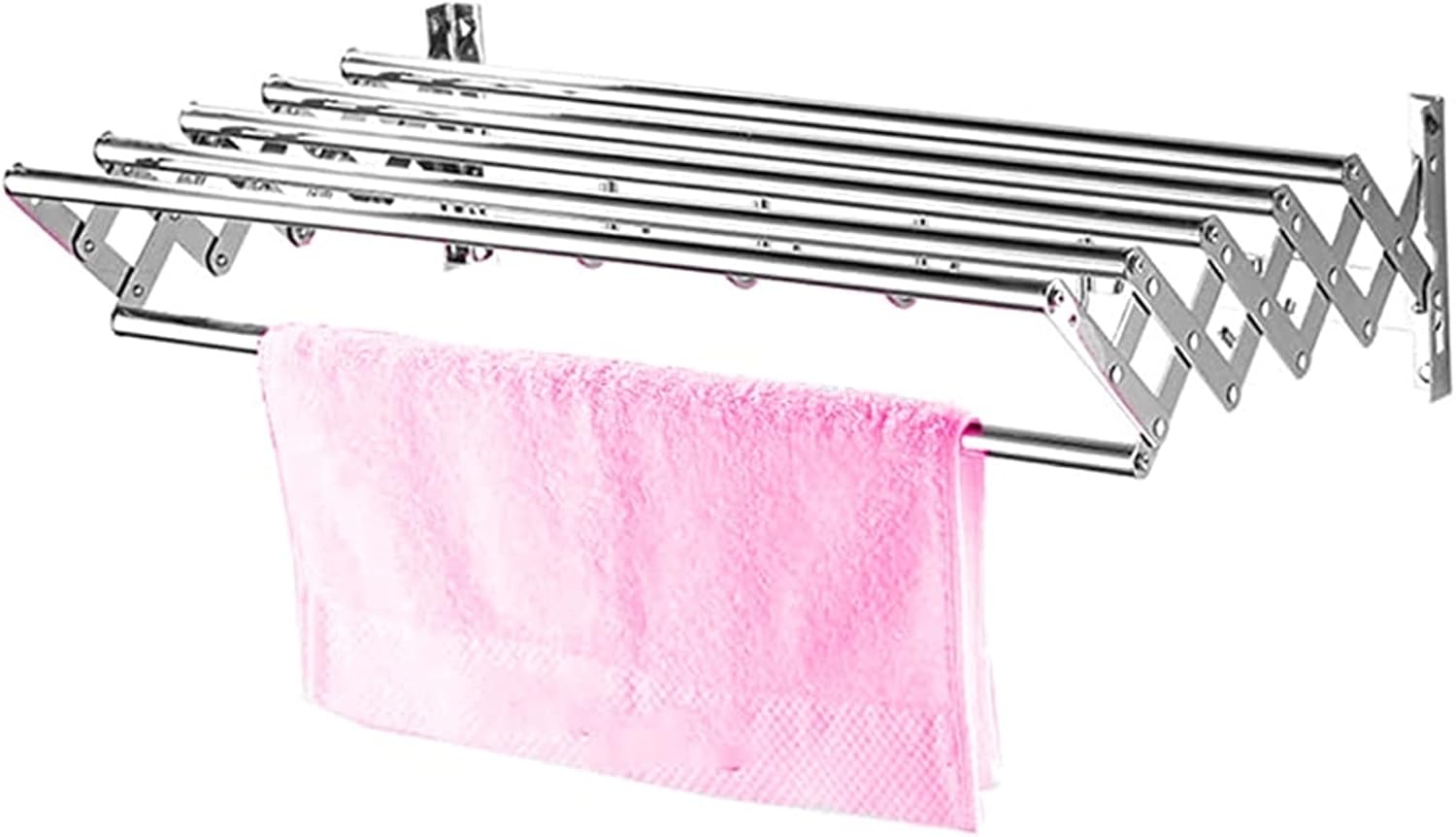 F Wall Mounted Laundry Drying Rack Clothing Foldable Folding Airer Stainless Steel Coat Hook Towel Bar Rod Bathroom Indoor Adjustable Clothes Hanger Home,A-50cm
