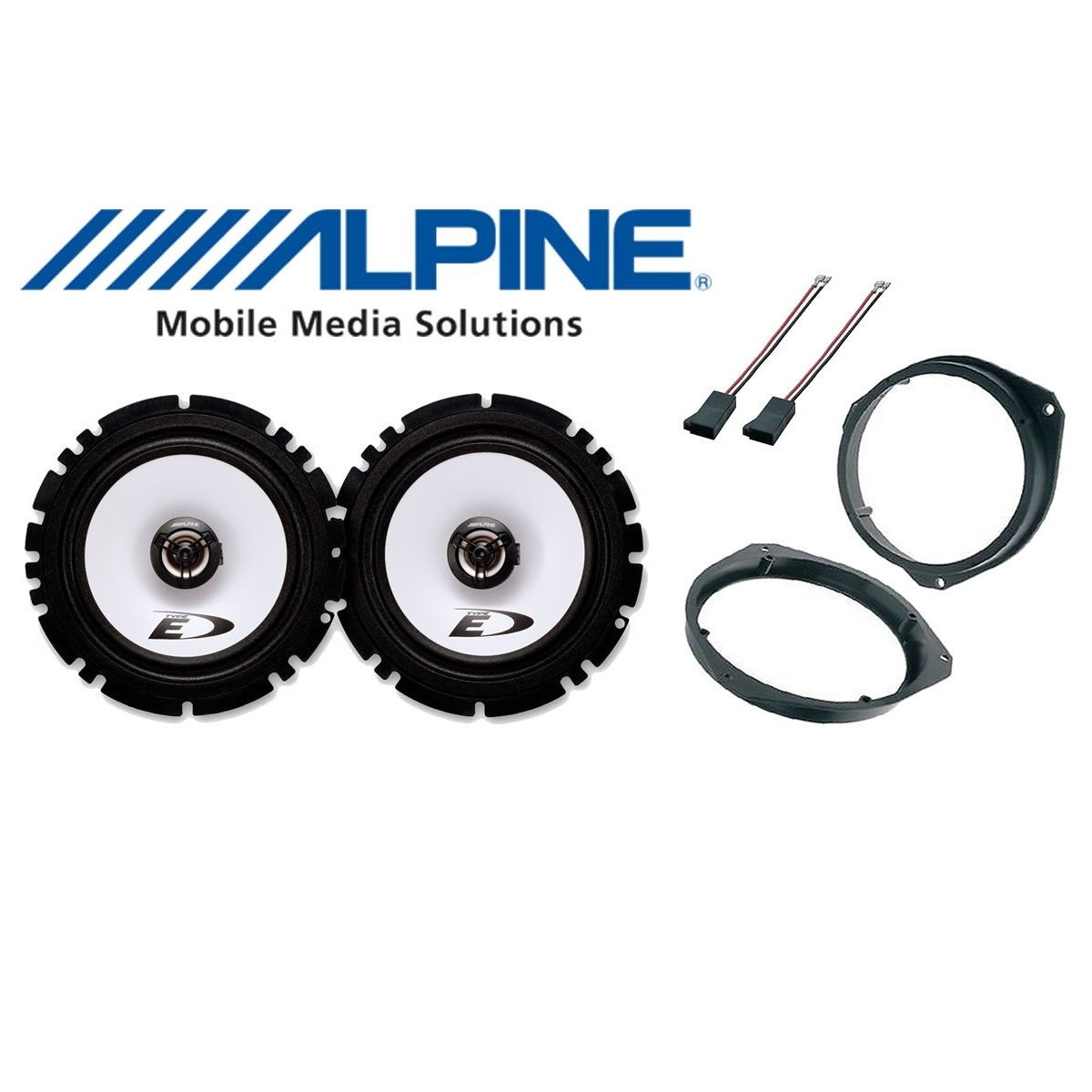 Kit 2 Casse coassiali Per fiat grande punto Qualità Con Adattatori E Supporti Altoparlanti Alpine Predisposizione Anteriore
