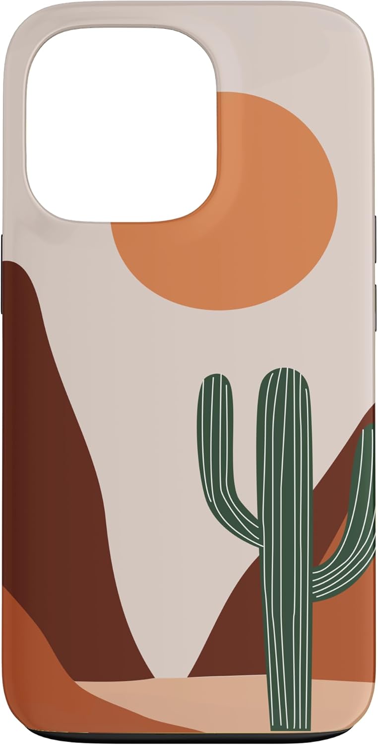 Cute Boho Terracotta Desert Cactus Southwestern Aesthetic Case for iPhone 13 Pro