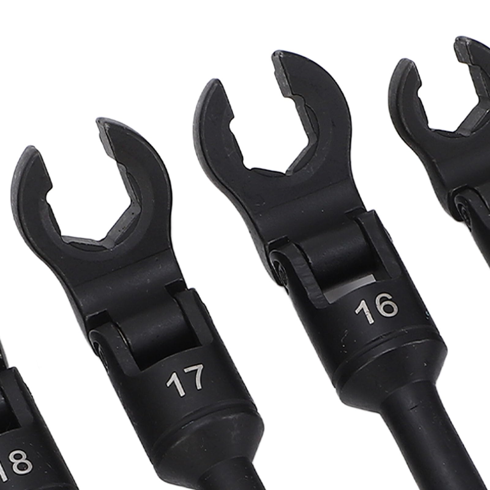 Keenso Set di Chiavi a Coda di Gallina 6 Pezzi Acciaio Metrico Kit 180° | 6PCS Set di chiavi a zampa di corvo Kit di chiavi a zampa di corvo metriche in acciaio Testa flessibile a 180° Unità da 1/2