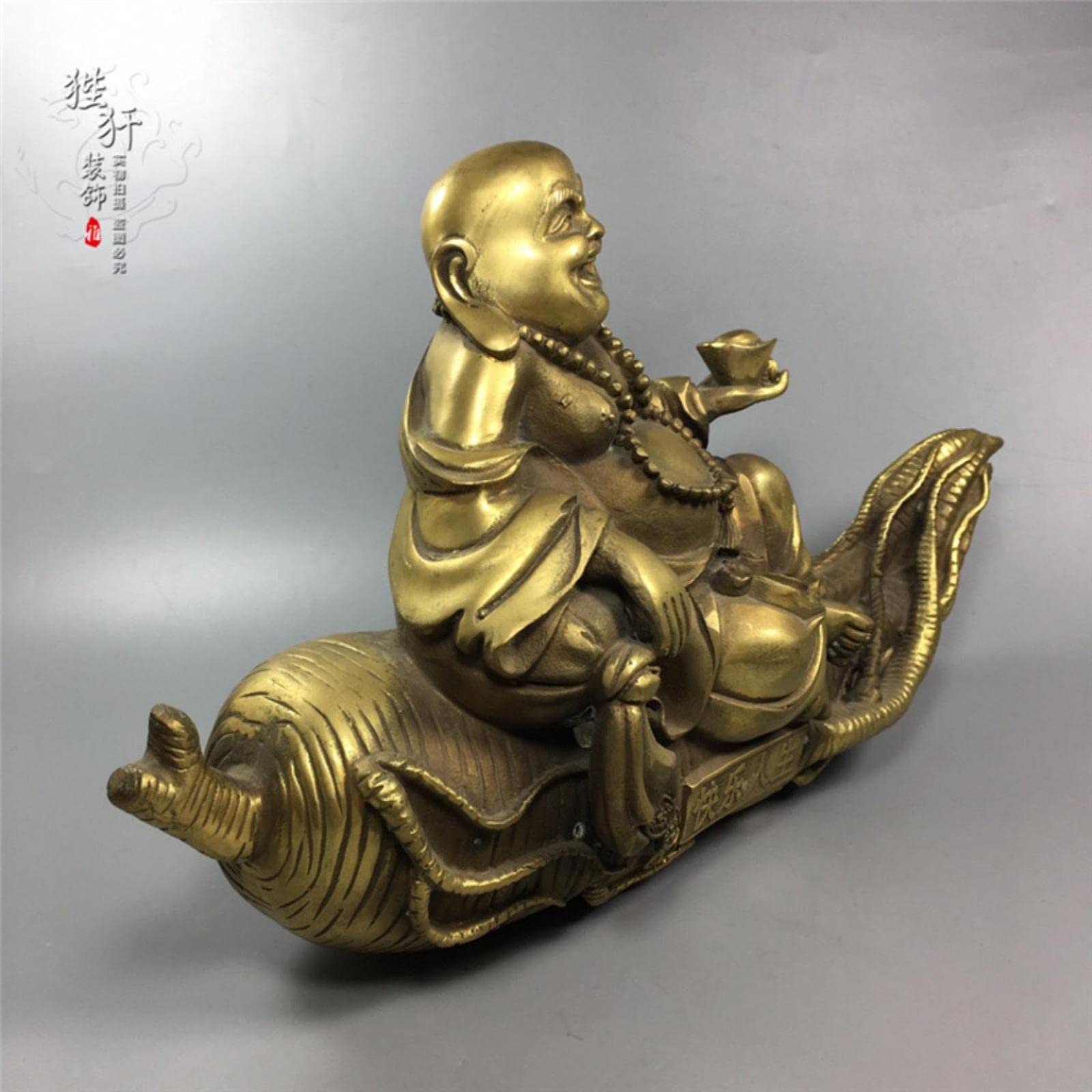 Amazon.co.jp: 開運七福神 布袋様 弥勒仏像 弥勒菩薩 銅製 風水置物