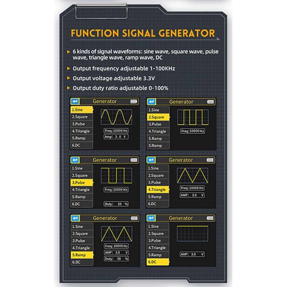 Oscilloscope portable DSO-TC3 testeur de transistor 3 en 1 et générateur de signal de poche