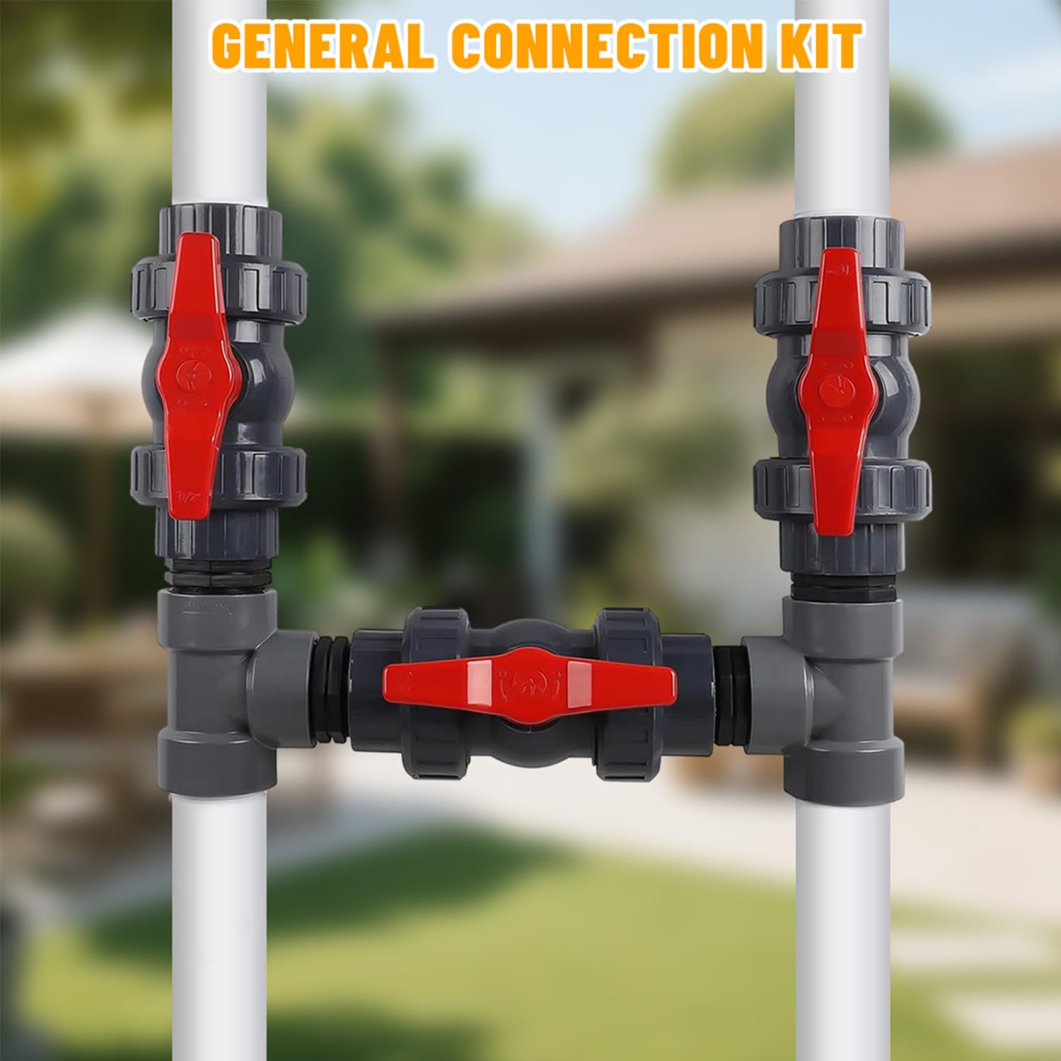 Bypass Set für Wärmepumpen Ø 50 mm, Pool Anschluss Set inkl. 32mm & 38mm Schläuchen und Adaptern, Pool Solarweiche für Poolheizung, Schwimmbecken Wärmepumpe und Solaranlagen