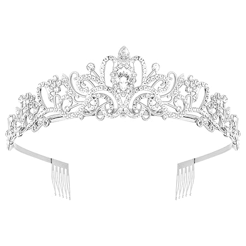 Miniatura 1 de CURASA Tiara de corona de princesa para mujeres, tiaras para niñas pequeñas, tiara Rapunzel corona de cristal, accesorios para el cabello para