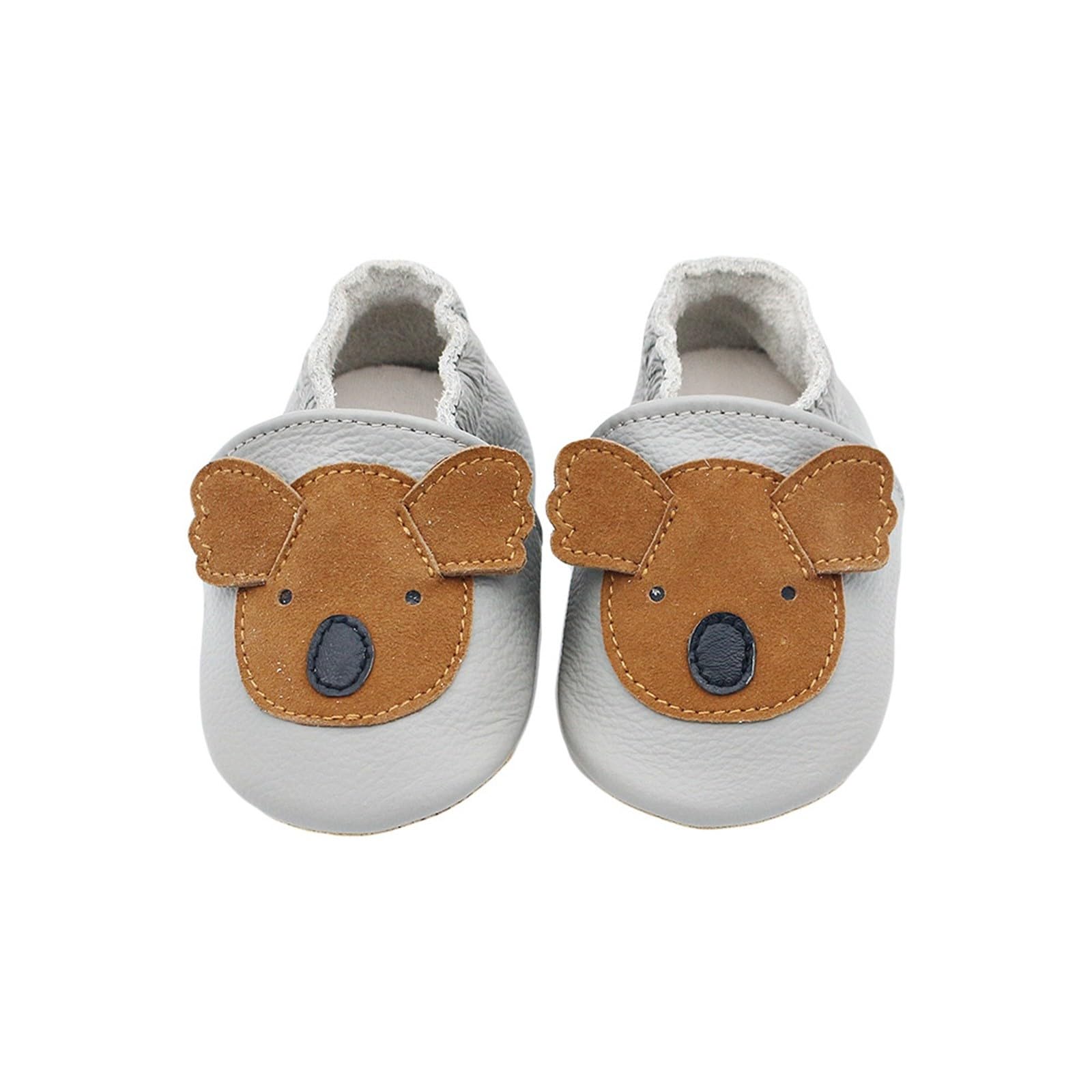 RNTOP Unisex Baby Shoes Infant Girls Boys Non Slip Soft Leather Shoes Toddler Soft Sole Shoes Slippers First Walking Shoes (Brown, 18-24 Months)