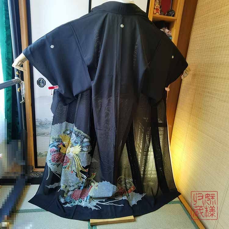 Amazon.co.jp: オーガンジー打掛 着物 オーバードレス 黒/ブラック 