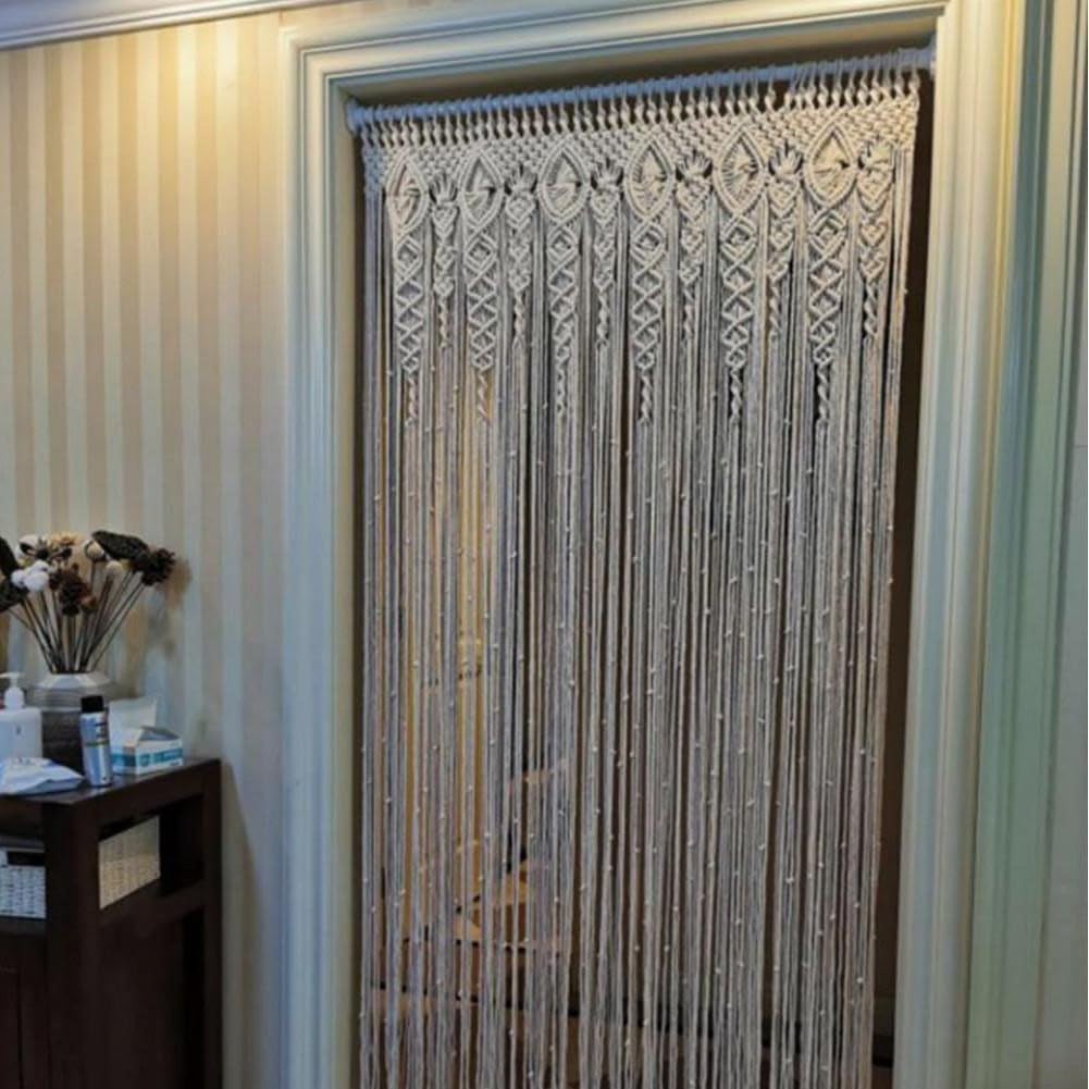 Rideau de porte en coton bohème tissé à la main pour décoration de fenêtre et de porte, convient pour les décorations de fond de mariage