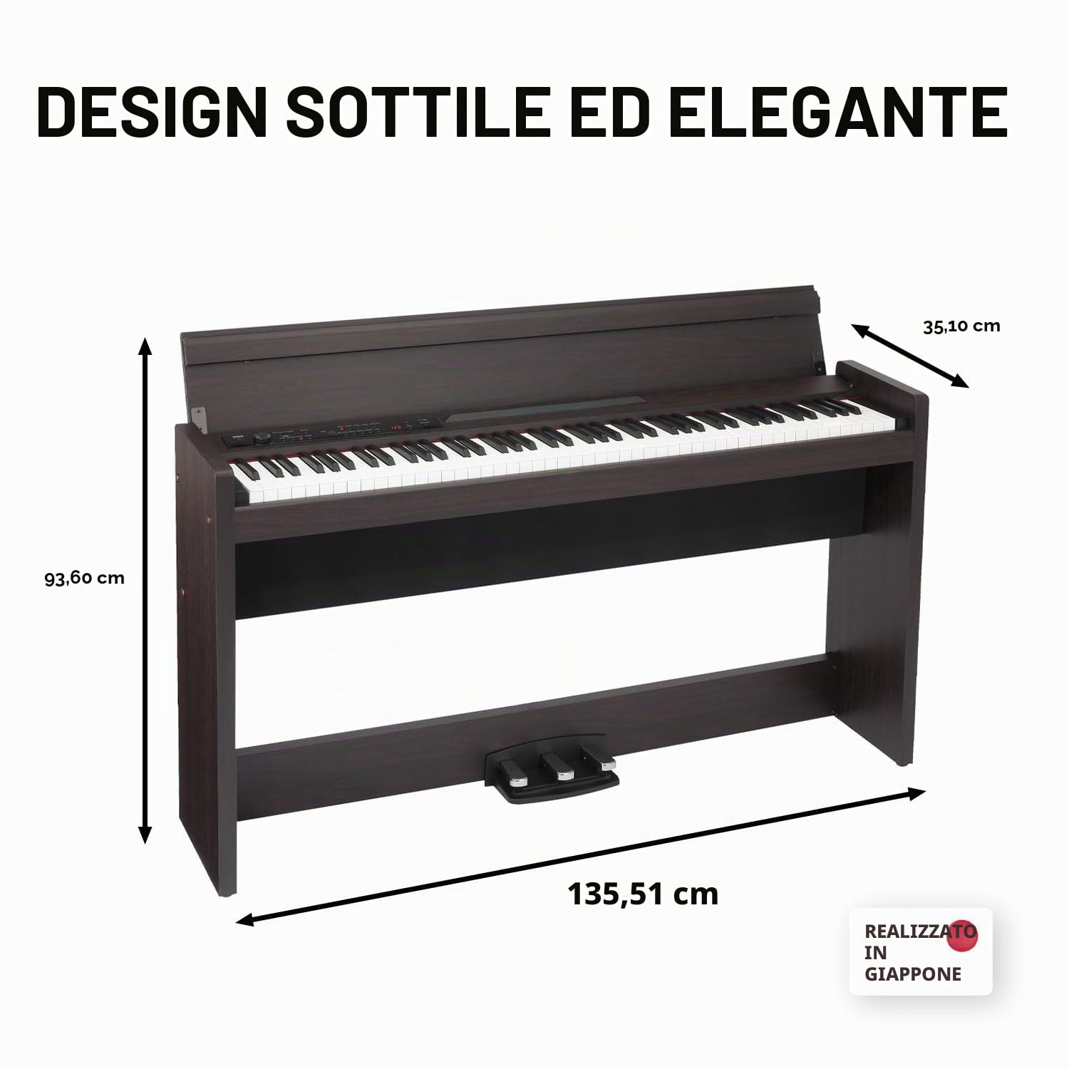 KORG - LP-380-RW U KORG - LP-380-BK U, Pianoforte Digitale, Tastiera 88 Tasti RH3 (Real Weighted Hammer Action 3),3 Curve di Dinamica, generatore Stereo PCM con Polifonia 120 Voci, 30 Timbri