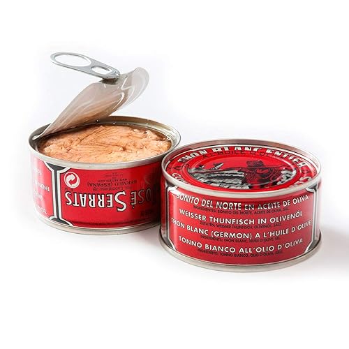 Serrats Leones de atún blanco (Bonito) en aceite de oliva de España (paquete de 2 - 4oz115g cada uno)