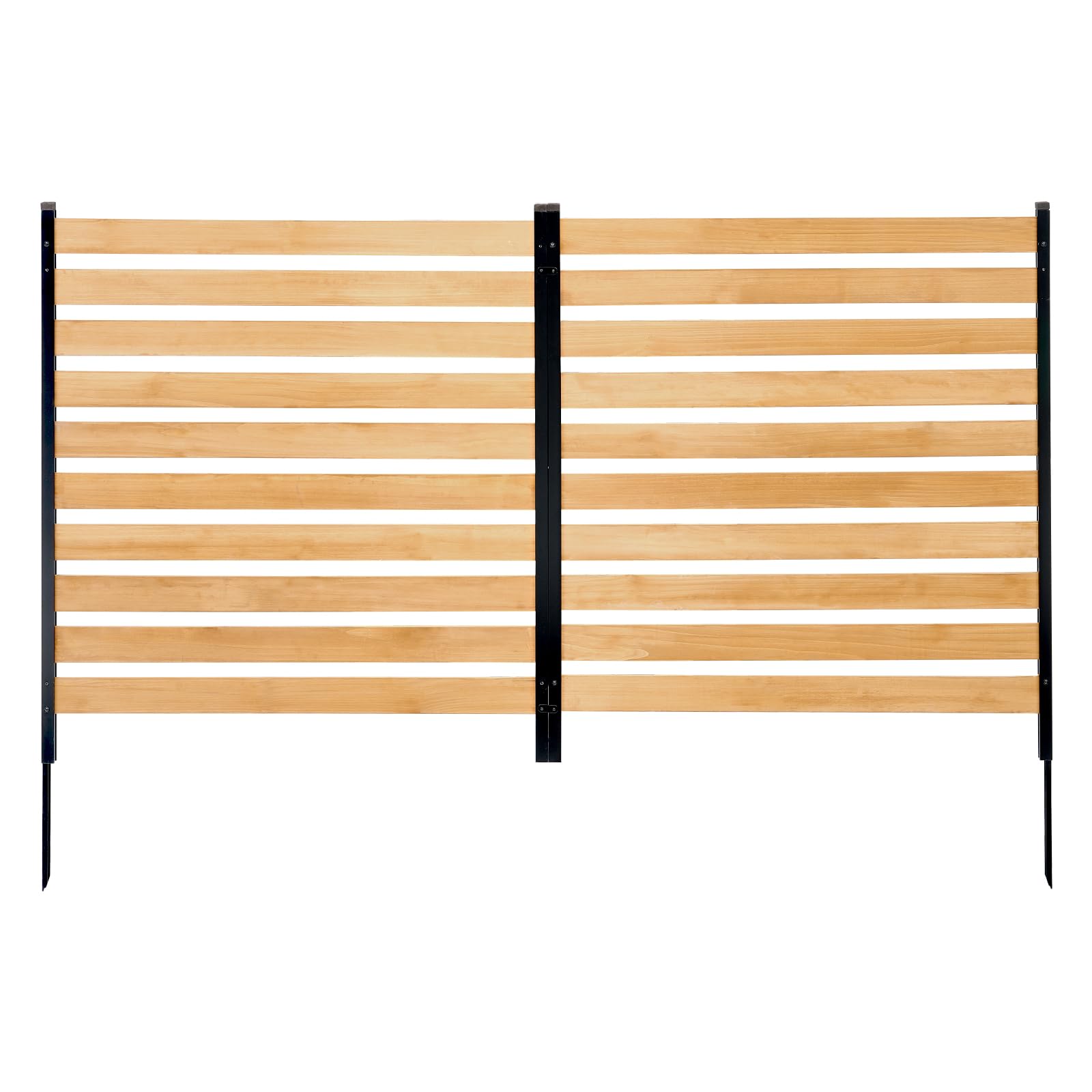 VEVOR Clôture de confidentialité en bois, clôtures d'écran pour climatiseur à 2 panneaux, 1100 x 982 mm, avec piquets métalliques, installation facile, brise-vue extérieur pour décoration de jardin