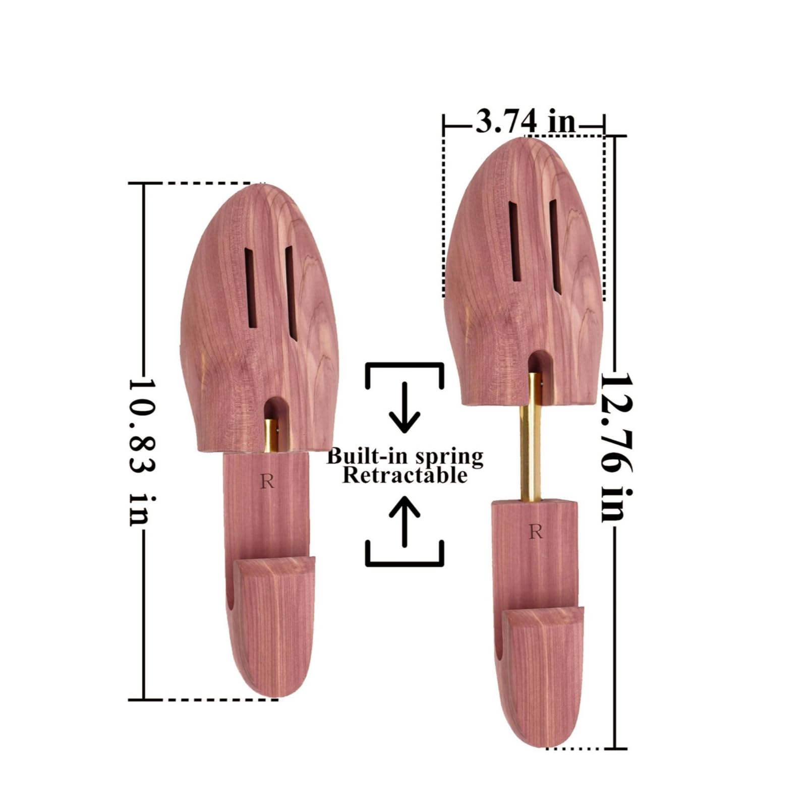 LOVIVER Schuhspanner Zedernholz Schuhformer Schuhdehner Schuhhalter aus Zedernholz mit Holzmaserung Saugt Feuchtigkeit auf Bewahrt Passform mit metallstange, M/40-41