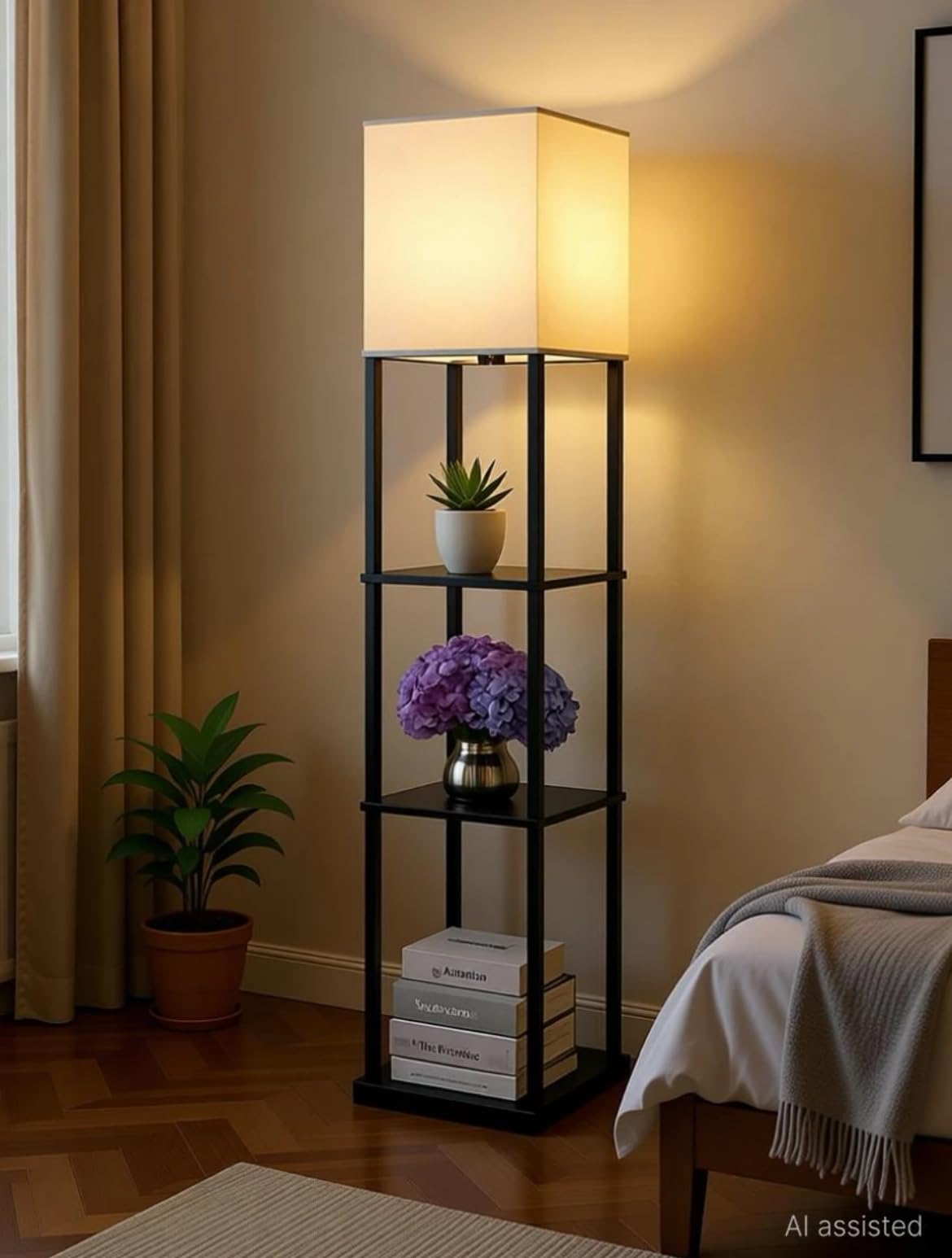 Premium Designer Club Floor Lamp, Beige | Modern Decorative, Standing Lamp-image-2
