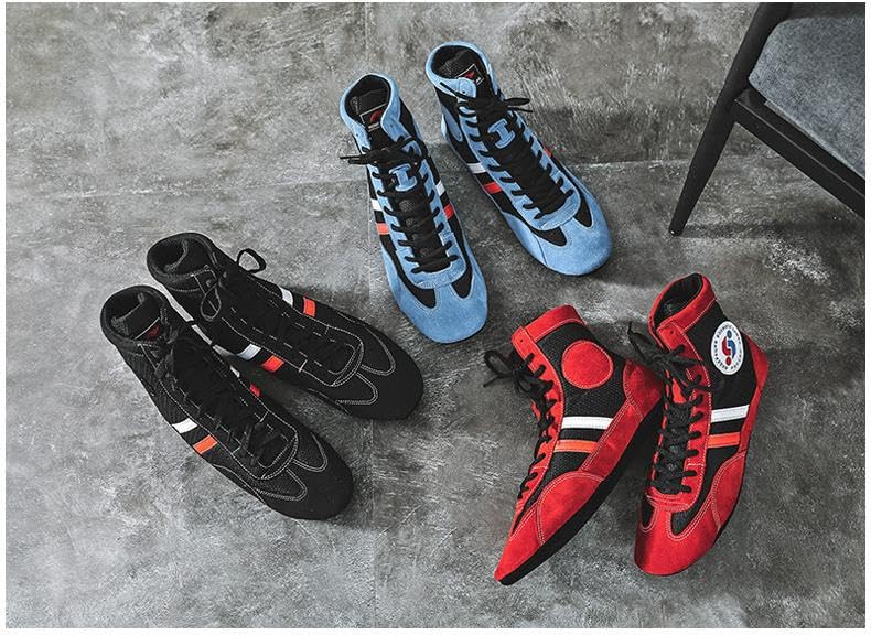 Wrestling Shoe Boxing Shoe Sambo Shoes Freestyle Wrestling Shoes Soft Sole, EU-31, Red3