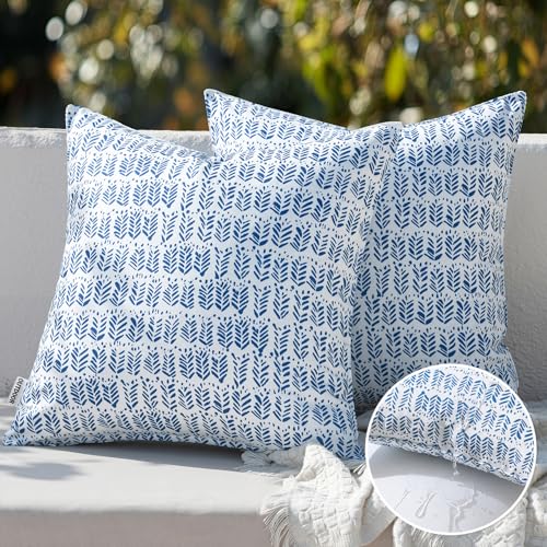 MIULEE Outdoor Set of 2 Patio Throw Pillows Waterproof 18