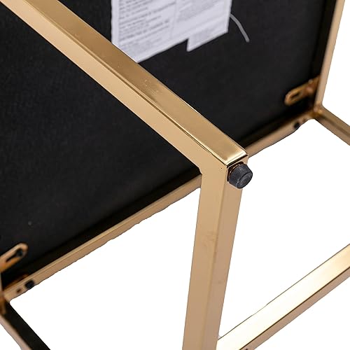 Miniatura 7 de VESCASA Silla de comedor tapizada de terciopelo con brazos, moderna silla de cocina acolchada de mediados de siglo con marco de metal dorado para