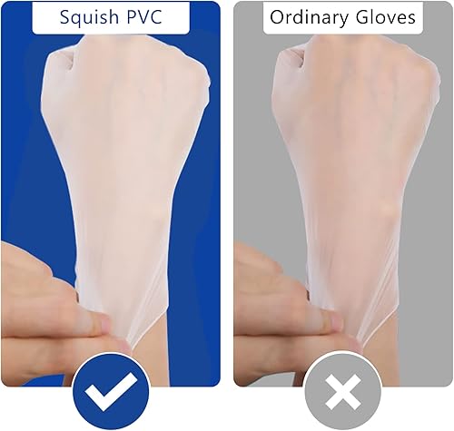 Miniatura 2 de squish Guantes grandes transparentes y guantes grandes azules para cocina, cocina, limpieza, manipulación de alimentos