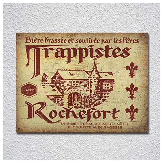 Plaque en métal rétro en aluminium Trappiste belge bière 20,3 x 30,5 cm