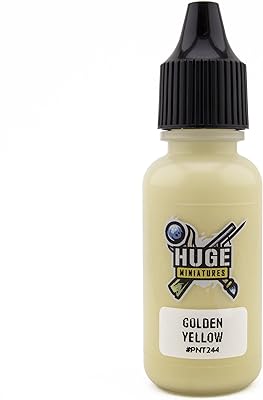 Huge Miniatures Acrylic Paint, Golden Yellow Model Paint Miniature Scale Modeling Color Â– 17ml Dropper Bottle