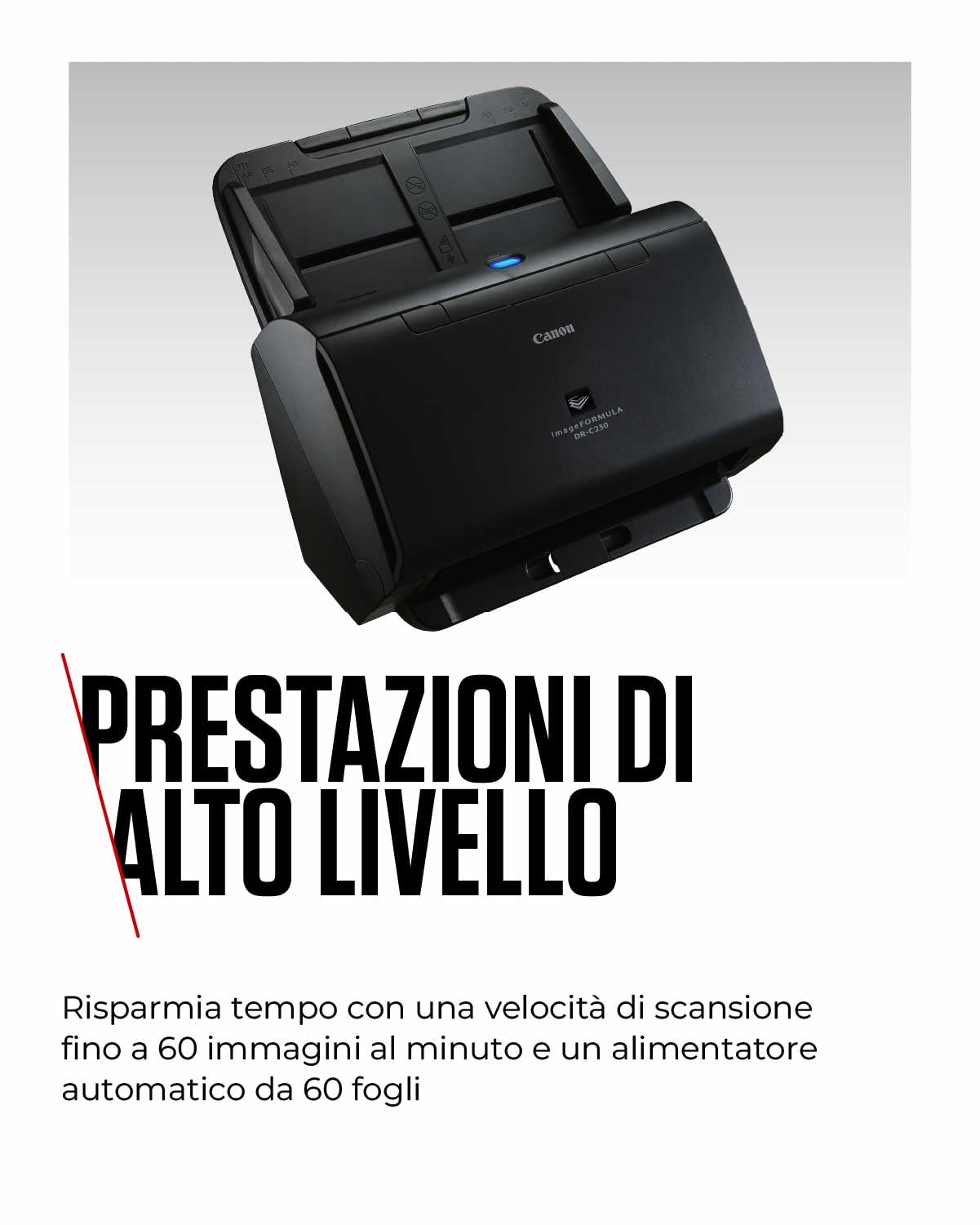 Canon Scanner per Documenti imageFORMULA DR-C225II | Scanner Fronte-Retro con USB per Casa e Ufficio | Fino a 25 Pagine al Minuto | Software CaptureOnTouch | Supporto OCR e Scansione su Cloud