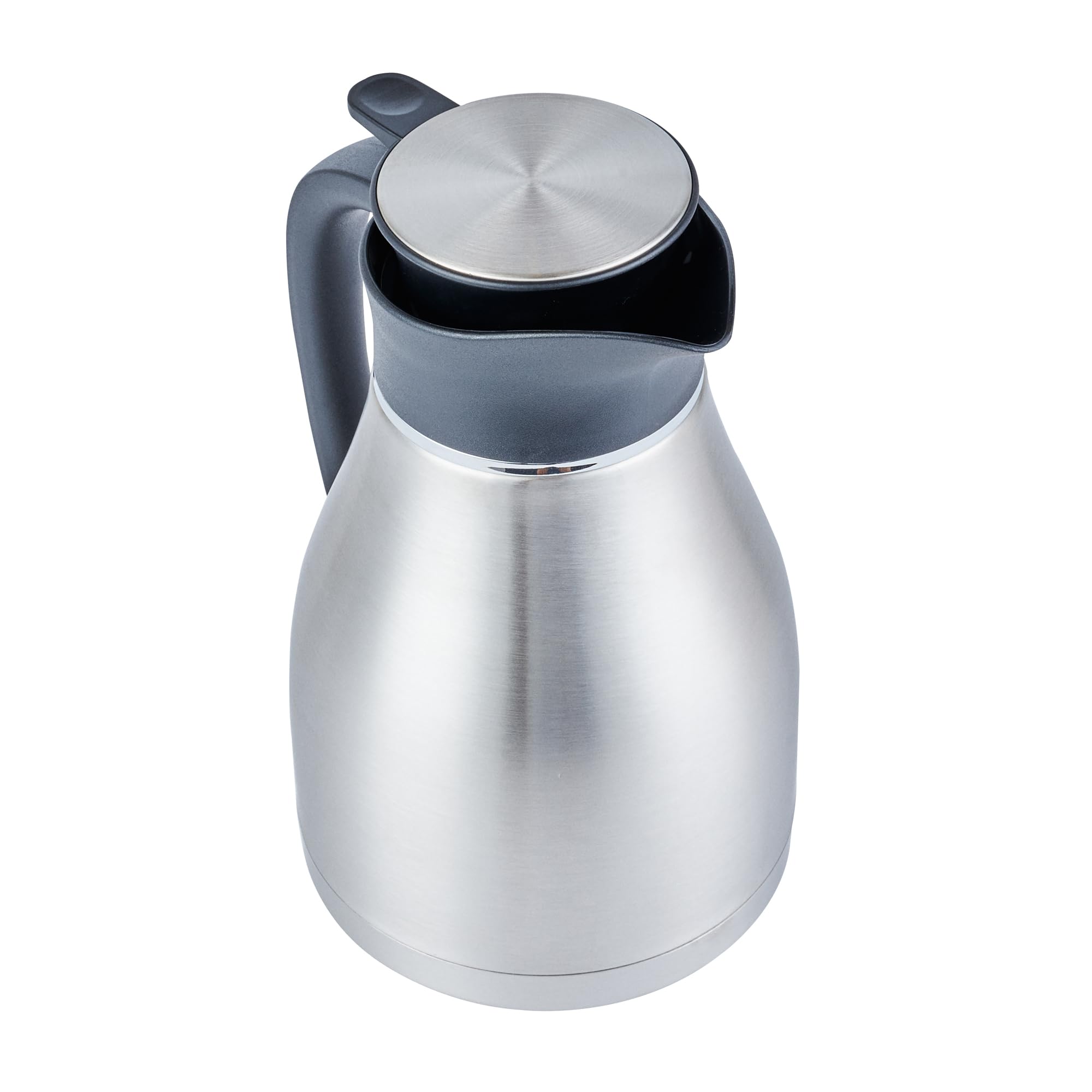 Restaurantware Restpresso - Jarra/servidor de café aislado al vacío de 67 onzas, 1 decantador de café de doble pared, botón, a prueba de fugas, dispensador de bebidas calientes de acero inoxidable