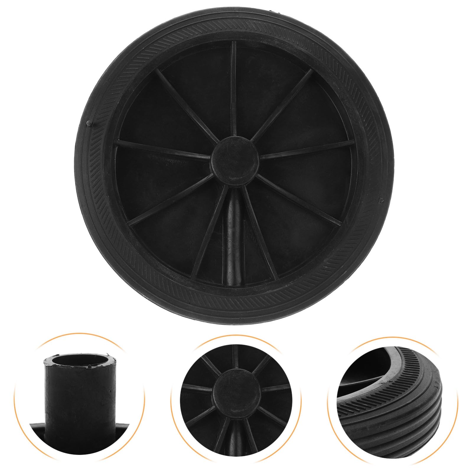 POPETPOP Ruote di Ricambio in Plastica Nera 2 per Bidoni della Spazzatura da 2,3 Cm, Facili da Sostituire per Bidoni e Carrelli Porta Immondizia