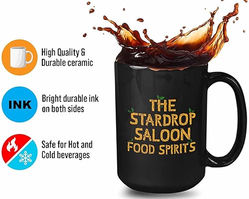 Miniatura 4 de Bubble Hugs Taza de café para videojuegos The Stardrop Saloon Food Spirits - Farming Country Adventure Gaming Gamer Stardew Pelican Town 15 onzas,