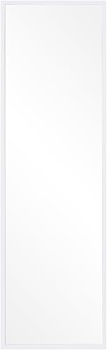 Patton Wall Decor - Espejo de pie independiente blanco con caballete ajustable, 17 x 59 pulgadas
