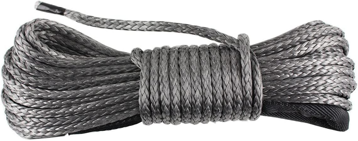 Synthetic Winch Line Cable Winch ATV UTV Quad Dyneema SK78 Plastic 4x4 Offroad wi (1/4 x 48' （5 mmx15 M）)