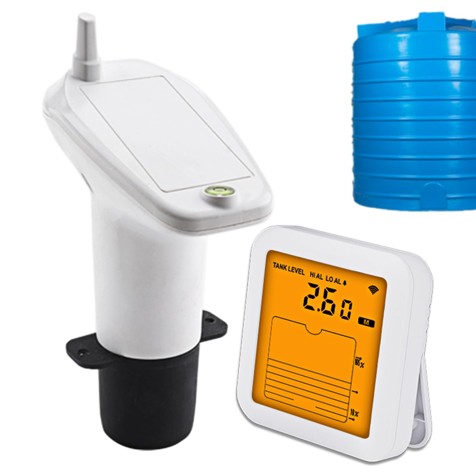 Sensore Livello Acqua, Misuratore Profondità Pozzo Ultrasuoni, Display Digitale Misuratore Capacità Serbatoi Utilizzo Domestico