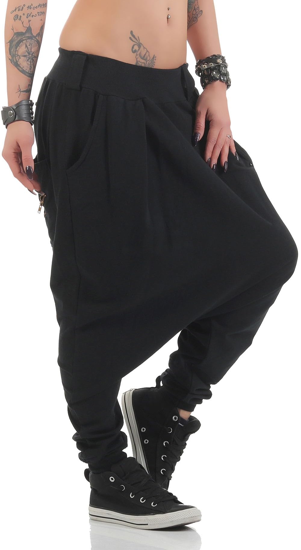 Malito di Base Pantaloni Harem Pantaloni Aladin Baggy 91086 Donna Taglia Unica