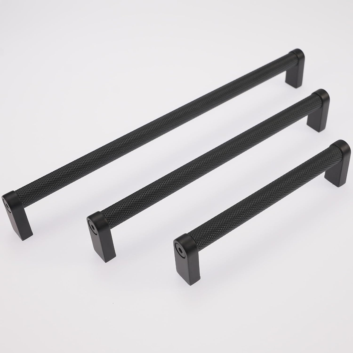 10 Pack 5 inch(128mm) Black Kitchen Cabinet Handles Knurled Cabinet Pulls Black Drawer Pulls Kitchen Cabinet Hardware Handles Dresser Handles