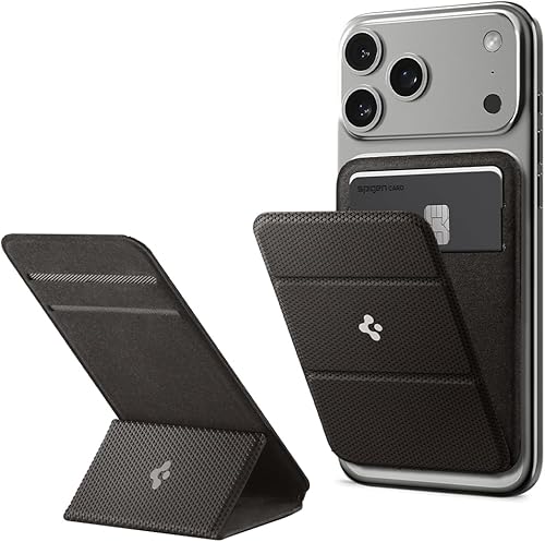 Miniatura 8 de Spigen Smart Fold (MagFit) - Tarjetero magnético diseñado para MagSafe con soporte compatible con modelos de iPhone 14, iPhone 13, iPhone 12, Negro