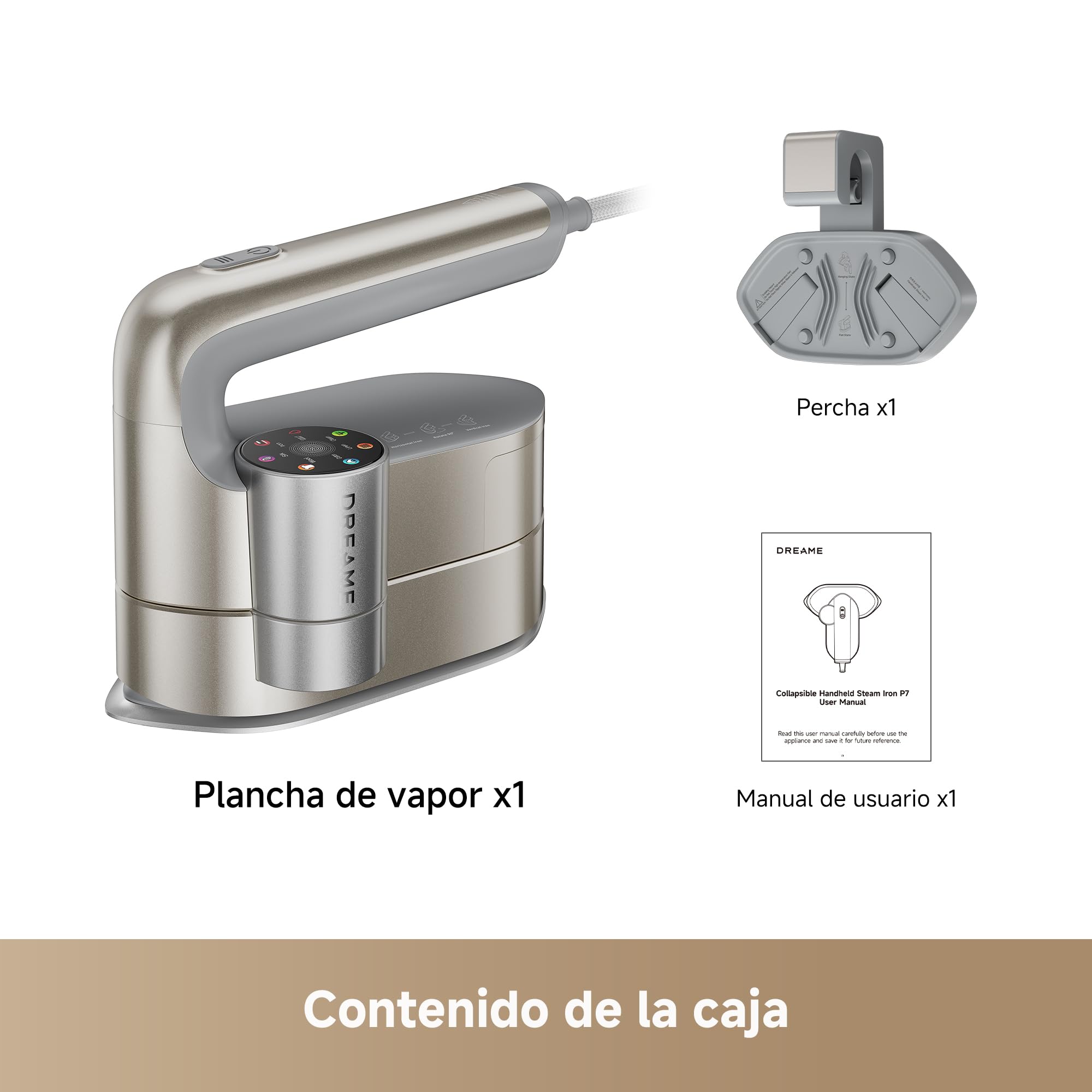 DREAME Rotafly Plancha vapor, panel 90°, 1200W, DWIP7GAEU | Planchado 2-en-1 (plano/colgado), Apagado al Soltar, Vapor Doble Núcleo, Cuidado Delicado