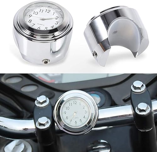 Miniatura 3 de Reloj de manillar de motocicleta Reloj de marcación de tiempo preciso blanco para montar por la noche