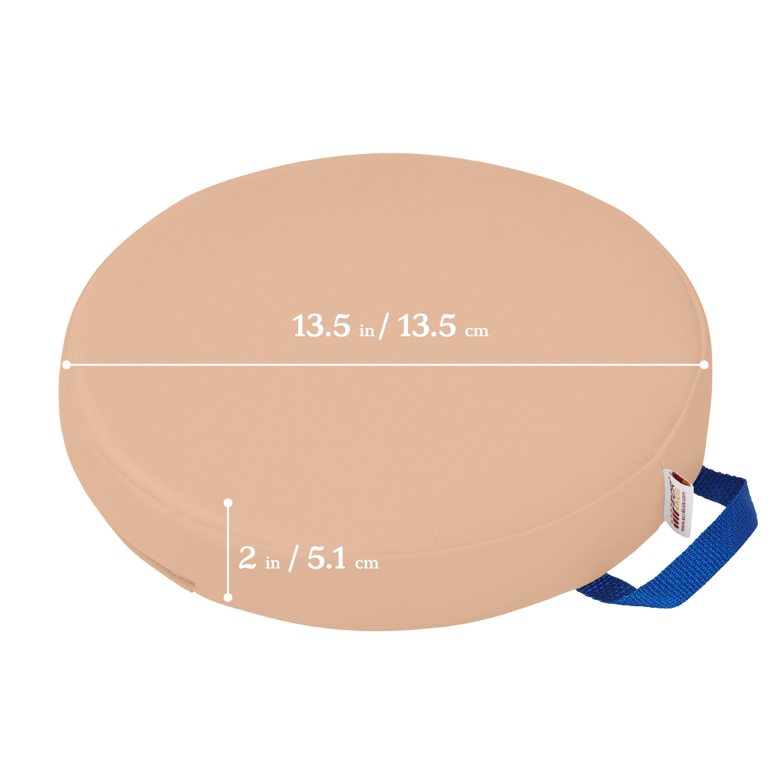 ECR4Kids SoftZone Floor Cushions, Round, Flexible Seating, Sand, 6-Piece