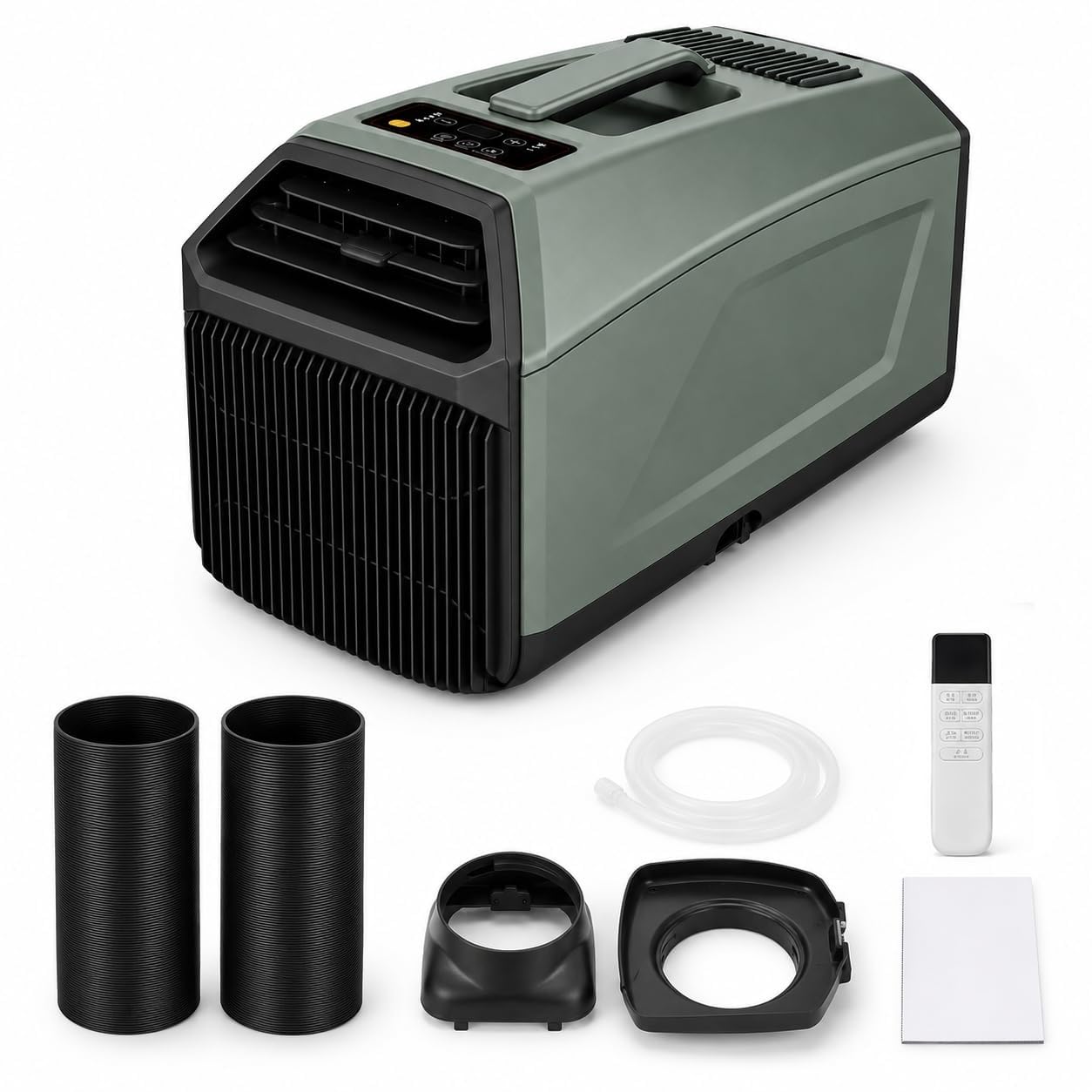 Qitujour Green Mini Ac Unit For Camping, Dual Hose Portable Air Conditioner, Rv, Van