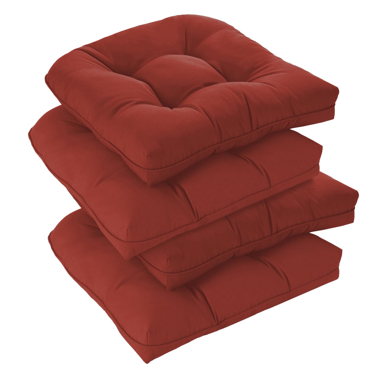 Photo 1 of downluxe Outdoor Chair Cushions, 19" X 19" X 5", Brick Red (Set of 4)