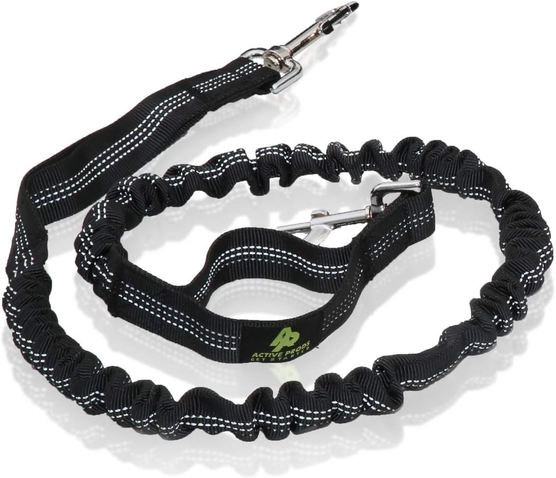 PREMIUM Bungee Dog Lead for Walking & Running with Small, Medium or Large Dogs | To be used for a 2nd Dog with a Hands Free Dog Lead (BLACK)