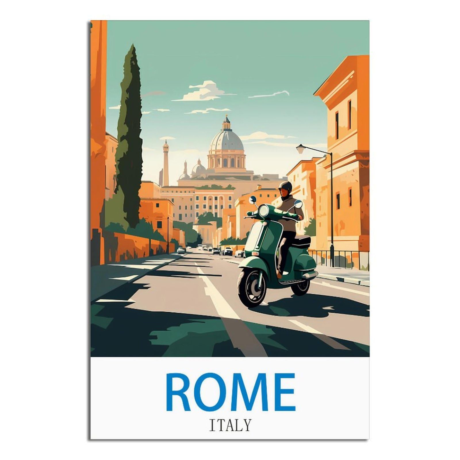 HYBFQXELL Rome Italy Vintage Travel Posters 08x12inch(20x30cm) Canvas Art Posters And Wall Art Pictures Prints Modern Family Bedroom Decor Posters