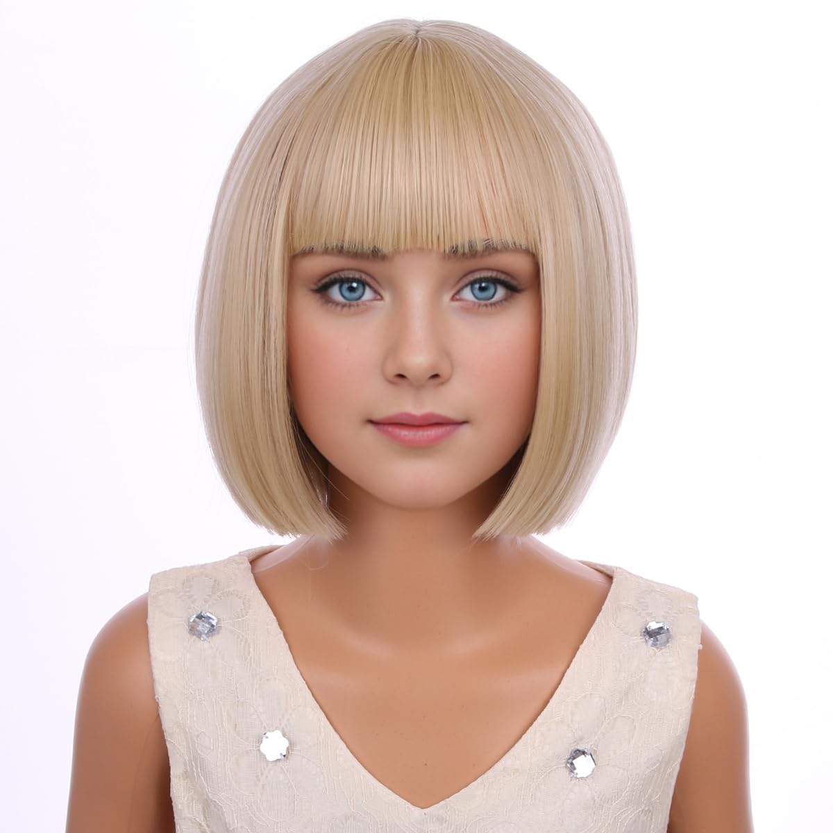 Amazon.com : PATTNIUM Kids Blonde Wig with Bangs Child Short  display picture 1