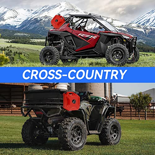 Esploratori 5L 1.3 Gallon Gas Can Fuel Oil Petrol Storage Cans Emergency Backup Tank With Upgraded Pack Locking Mount For Utv Atv Motorcycle Suv Car Off Road Most Cars, Patented Design (Red) #TOP6