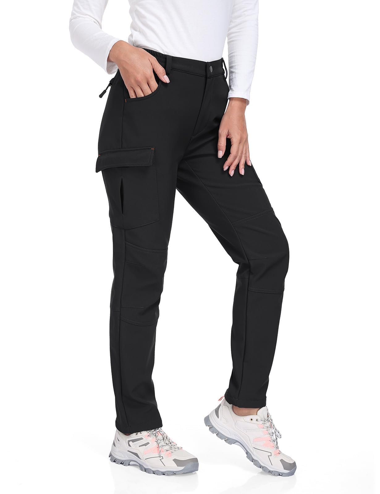 GymBrave Pantalon Randonnée Femme Hiver Imperméable Thermique Pantalon de Ski Softshell Travail Doublure Chaude pour Outdoor Trekking